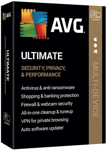 AVG-UN-2022-10D AVG Ultimate 2024 with Secure VPN Key (1 Year / 10 Devices) - Image 1